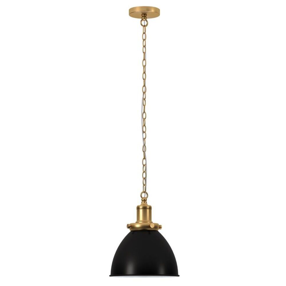 Hudson and Canal 12" Wide Pendant with Metal Shade Blackened Bronze/Brass